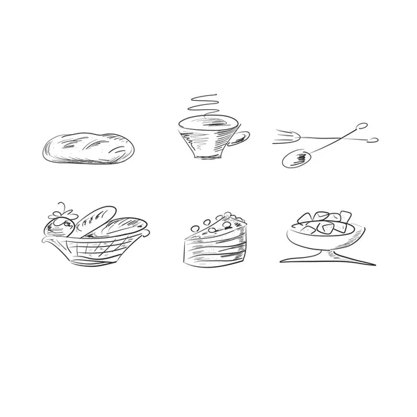 Sketch of food and utensils. — Stock Photo, Image