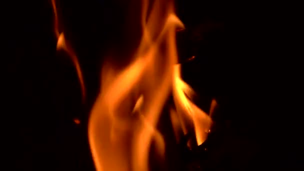 Llama Del Fuego Está Muy Cerca Quemar Fascinante Peligroso — Vídeos de Stock