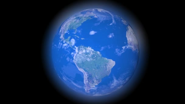 Blauwe planeet aarde in de donkere Melkweg. — Stockvideo