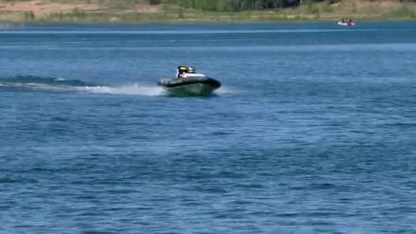 Competitions Water Jet Ski Racing Water Bike High Speed Personal — Stock Video
