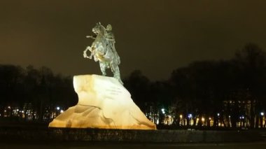 Çar I. Peter Anıtı, St. Petersburg. Bronz Süvari, Rusya, St. Petersburg. Senato meydanında Çar I. Peter Anıtı.