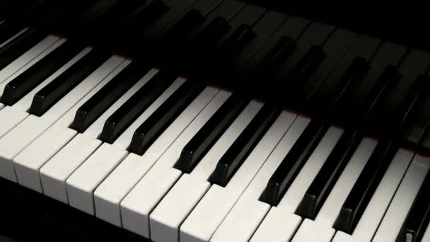 Teclas Piano Blanco Negro Instrumento Musical Arte Música — Vídeos de Stock