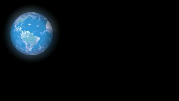 青い惑星地球は銀河で動いています 宇宙の抽象的な球体地球の空間 — ストック動画