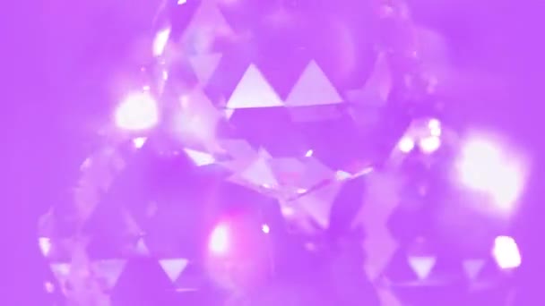 Kristalle Schwingen Auf Einem Bokeh Leck Blendung Des Lichts Bewegung — Stockvideo