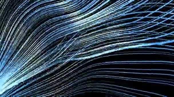 Blaue Bänder Kräuseln Sich Wind Abstrakte Streifen Aus Geschnittenem Papier — Stockvideo