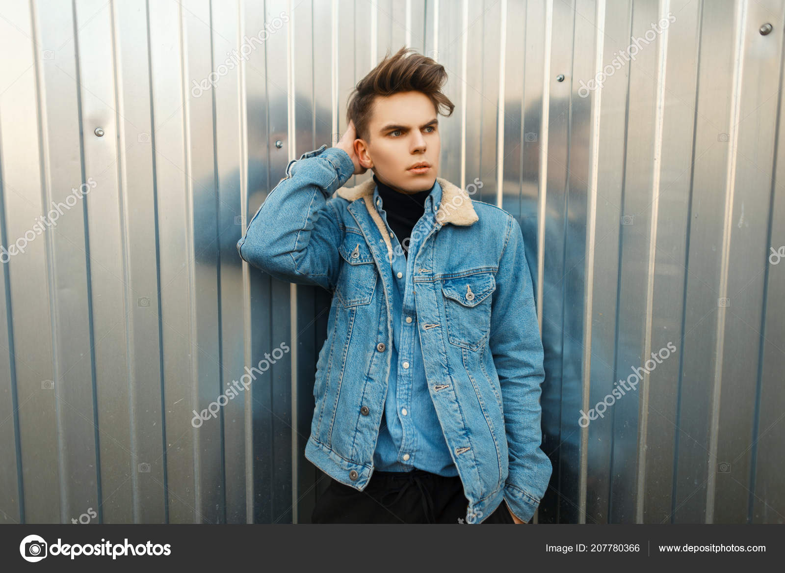 Stylish Young Handsome Man Hairstyle Jeans Fashion Jacket Shirt Street Stock Photo by ©alonesdj 207780366 Stylish Young Handsome Man Hairstyle Jeans Fashion Jacket Shirt Street Stock Photo by ©alonesdj 207780366