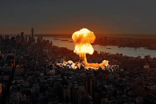 Nuclear Explosion City — Stock Photo, Image