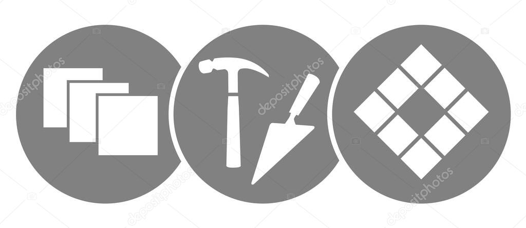 Tiler craftsman service logo in vector quality