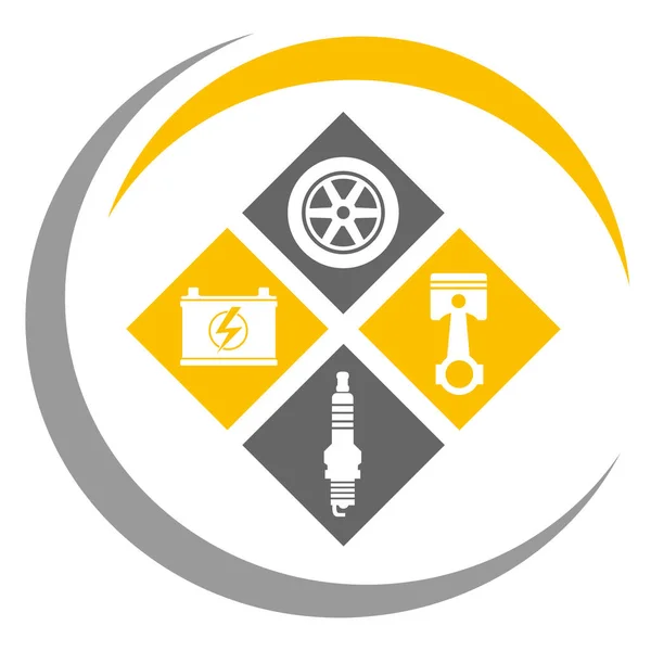 ベクトル品質の自動車職人サービスロゴ — ストックベクタ