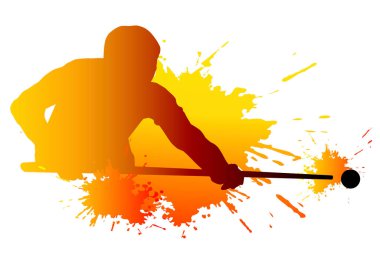 Vektör kalitesinde bilardo sporu grafiği