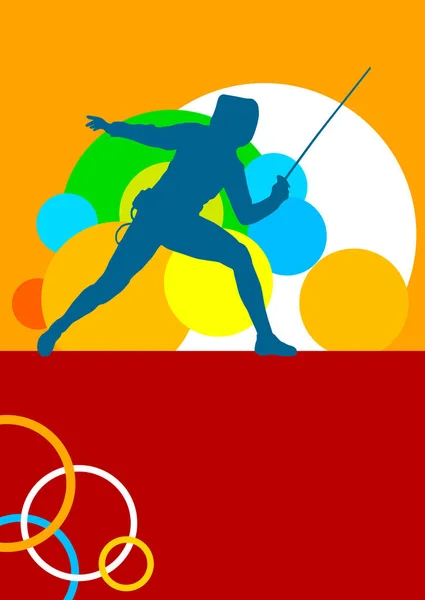 Fencing Sport Graphic Vector Quality — Stock Vector
