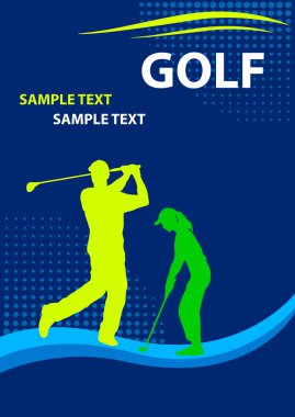 Vektör kalitesinde golf sporu grafiği