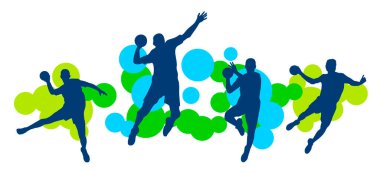 Hentbol sporunun vektör kalitesinde grafiği