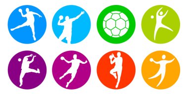 Hentbol sporunun vektör kalitesinde grafiği