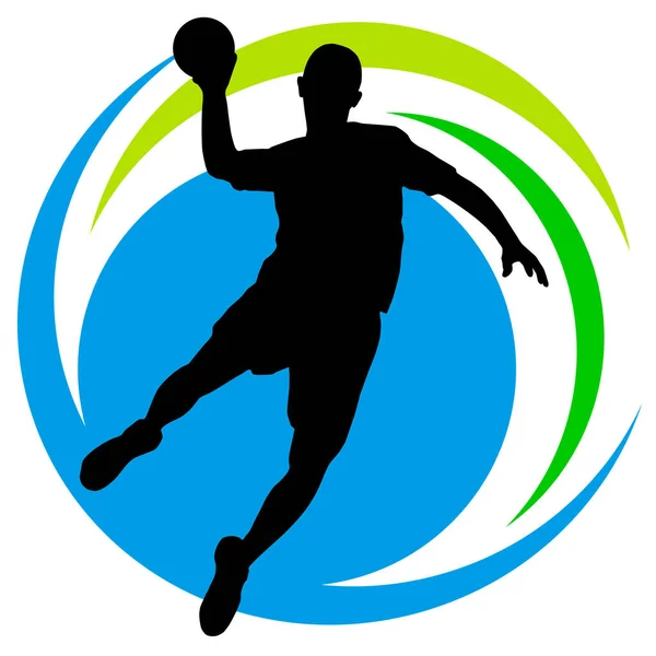 Balonmano Gráfico Deportivo Calidad Vectorial — Vector de stock