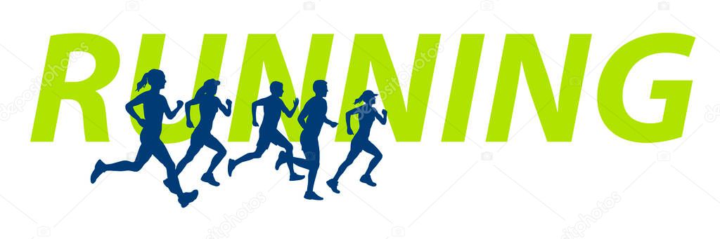 Running sport graphic in vector quality