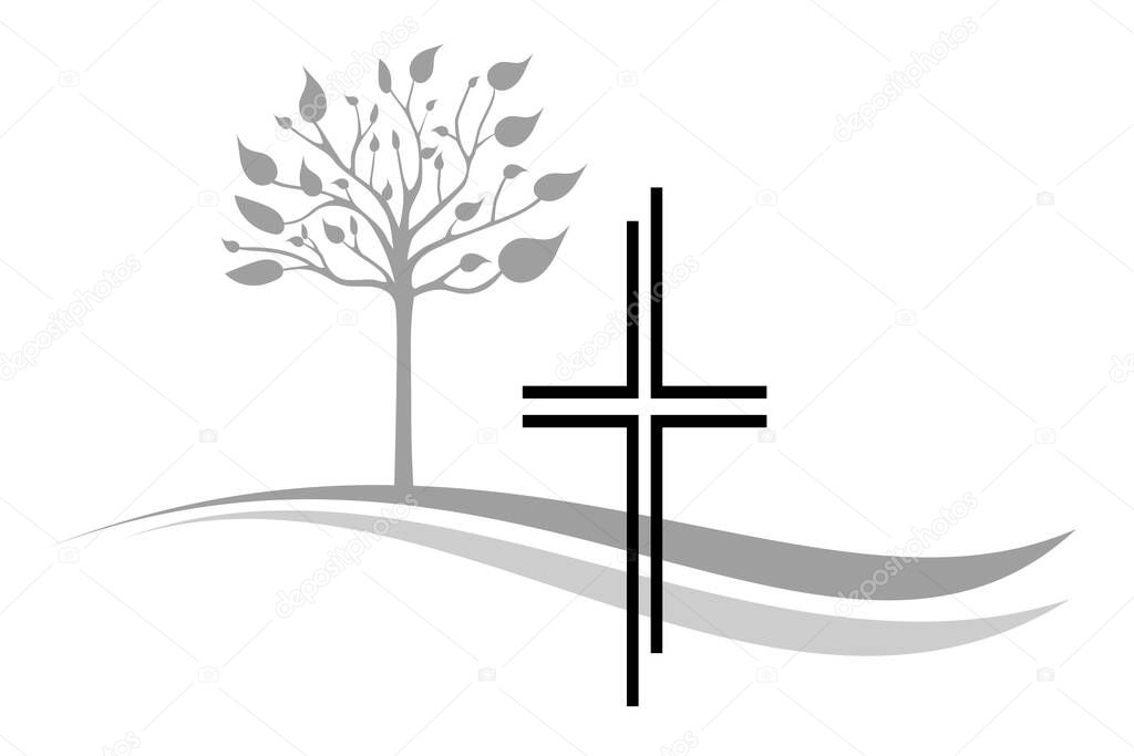 christian memorial graphic in vector quality