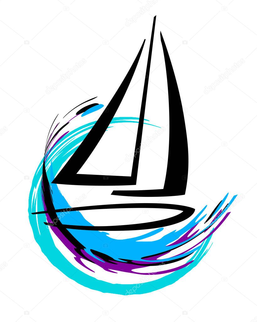 Sailing graphic in vector quality