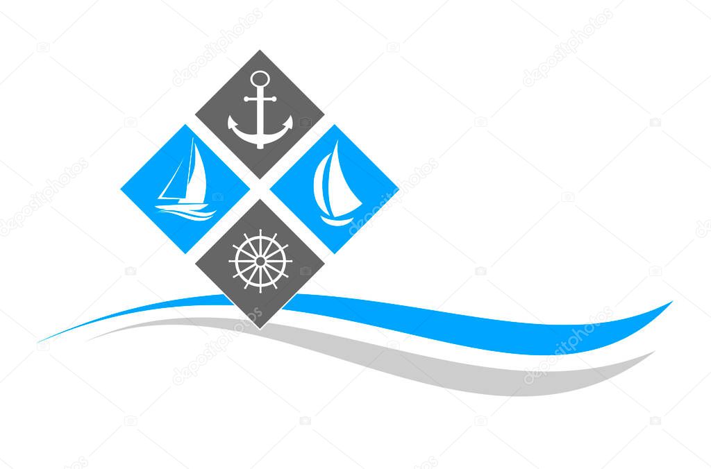 Sailing graphic in vector quality