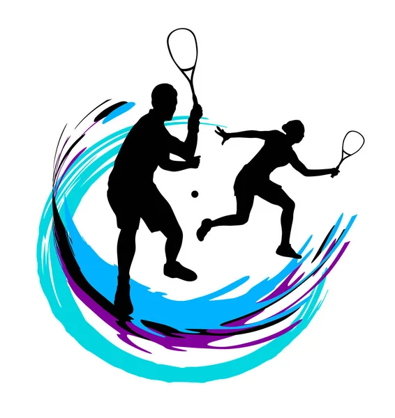 Squash Gráfico Deportivo Calidad Vectorial — Vector de stock