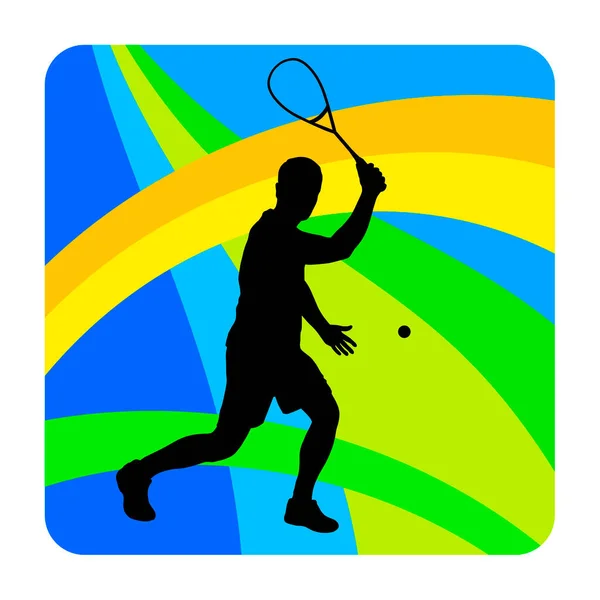 Squash Gráfico Deportivo Calidad Vectorial — Vector de stock