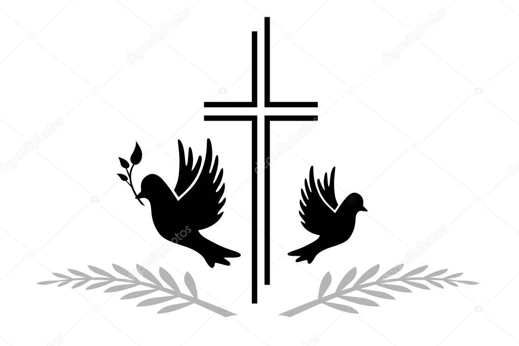 christian memorial graphic in vector quality