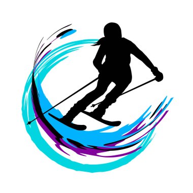 vektör kalitesinde kış sporu grafiği