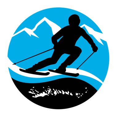 vektör kalitesinde kış sporu grafiği