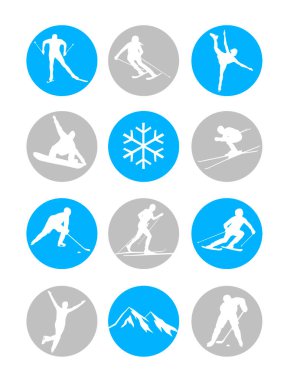 vektör kalitesinde kış sporu grafiği