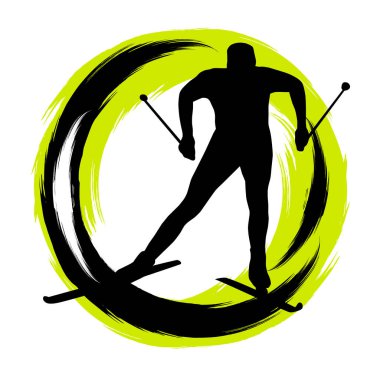 vektör kalitesinde kış sporu grafiği