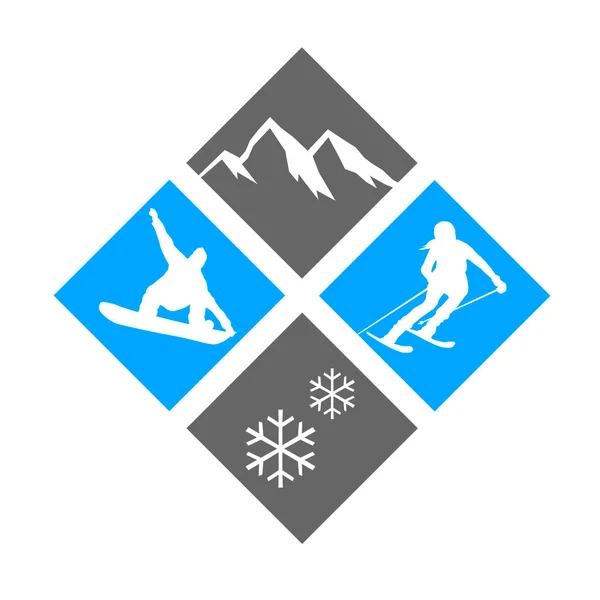 冬季体育运动的病媒质量图解 — 图库矢量图片