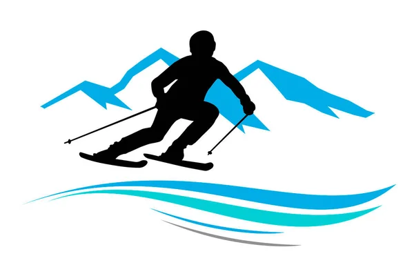 Gráfico Deportivo Invierno Calidad Vectorial — Vector de stock