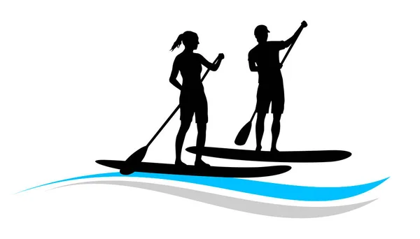 Stand Paddling Graphic Vector Quality — Stock Vector
