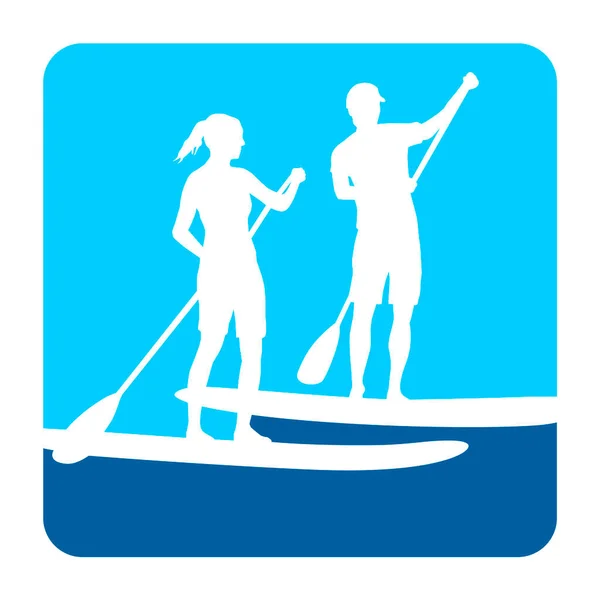 Stand Paddling Grafik Vektorqualität — Stockvektor