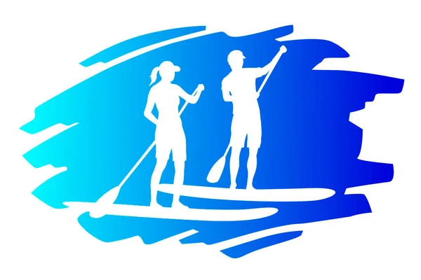 Stand Paddling Grafik Vektorqualität — Stockvektor