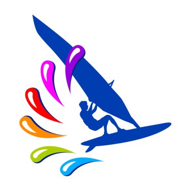 Vektör kalitesinde rüzgar sörfü grafiği