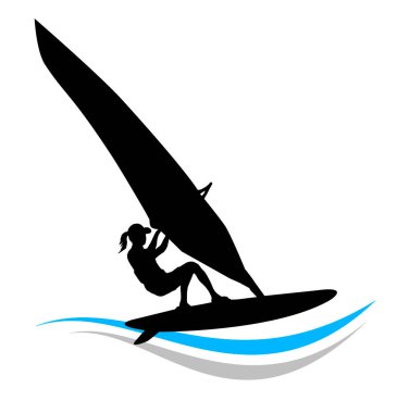 Vektör kalitesinde rüzgar sörfü grafiği