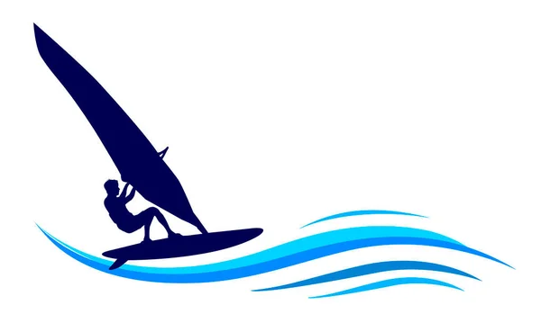 Windsurf Grafisch Vectorkwaliteit — Stockvector