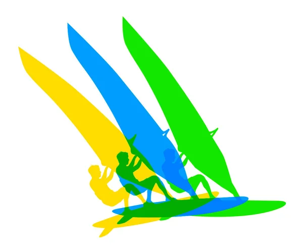 Windsurf Graphique Qualité Vectorielle — Image vectorielle