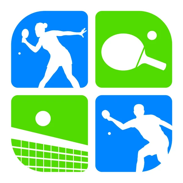 Tenis Mesa Gráfico Deportivo Calidad Vectorial — Archivo Imágenes Vectoriales