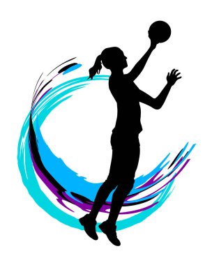 Vektör kalitesinde voleybol sporu grafiği