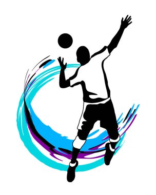 Vektör kalitesinde voleybol sporu grafiği