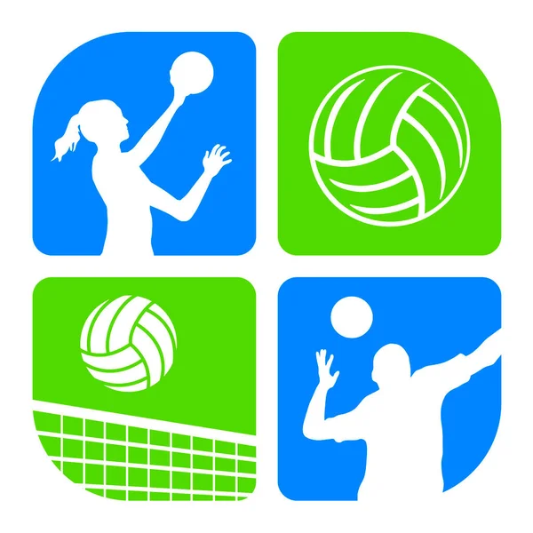 Graphiques Sportifs Volley Ball Qualité Vectorielle — Image vectorielle