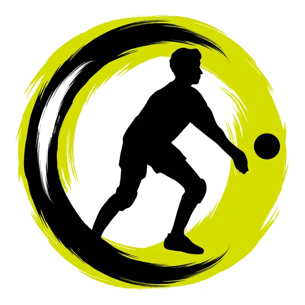 Gráfico Deportivo Voleibol Calidad Vectorial — Vector de stock