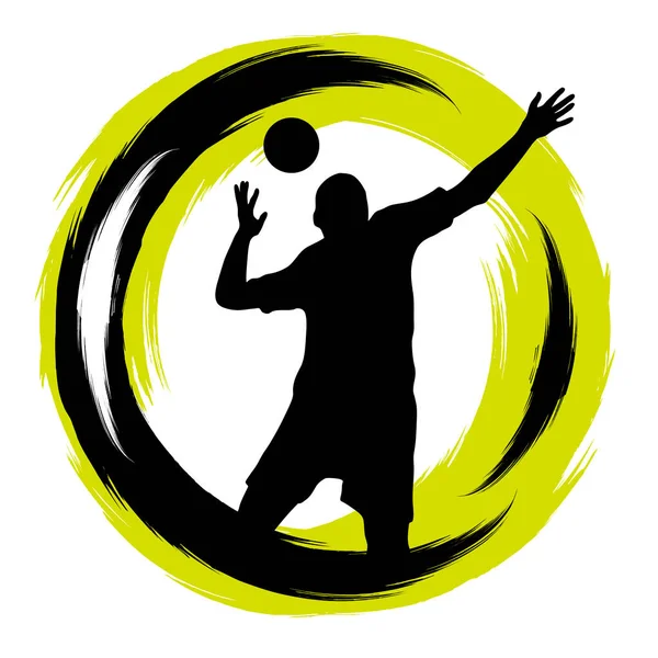 Gráfico Deportivo Voleibol Calidad Vectorial — Vector de stock