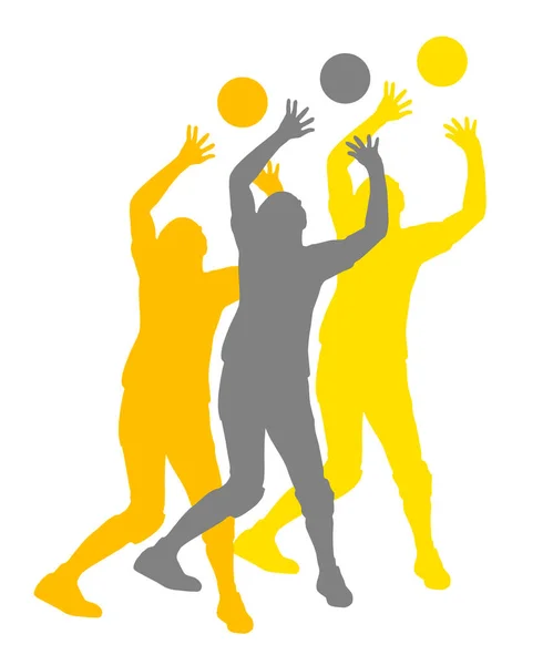 Gráfico Deportivo Voleibol Calidad Vectorial — Vector de stock