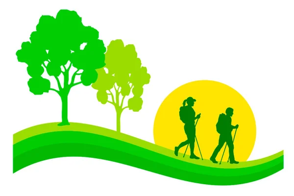 Hiking Graphic Vector Quality — Stock Vector