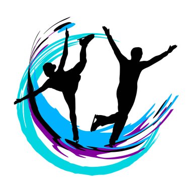 Buz pateni sporu vektör illüstrasyonu