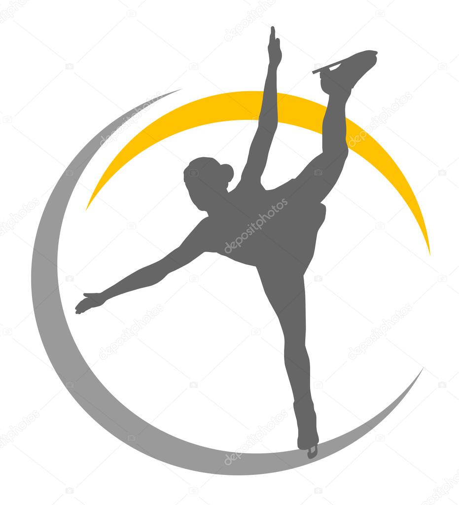 Ice skating sport graphic in vector quality