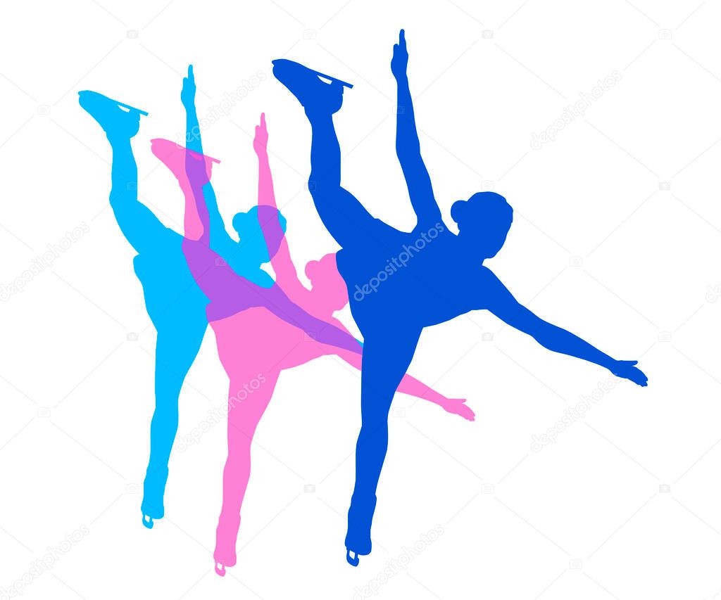 Ice skating sport graphic in vector quality